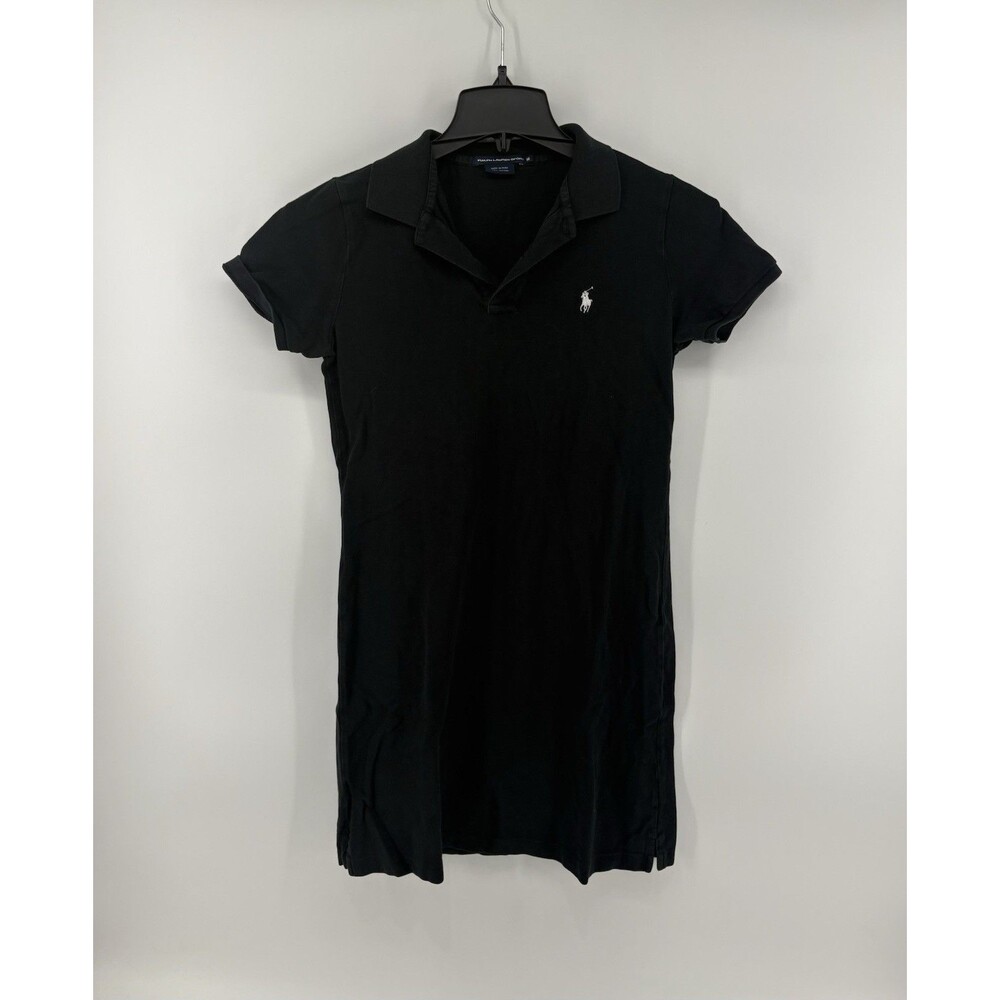 Ralph Lauren Sport Women’s Black Polo Shirt Dress Preppy Classic Sporty Size M